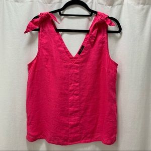 J. Crew Pink Linen Shirt with bows - Small